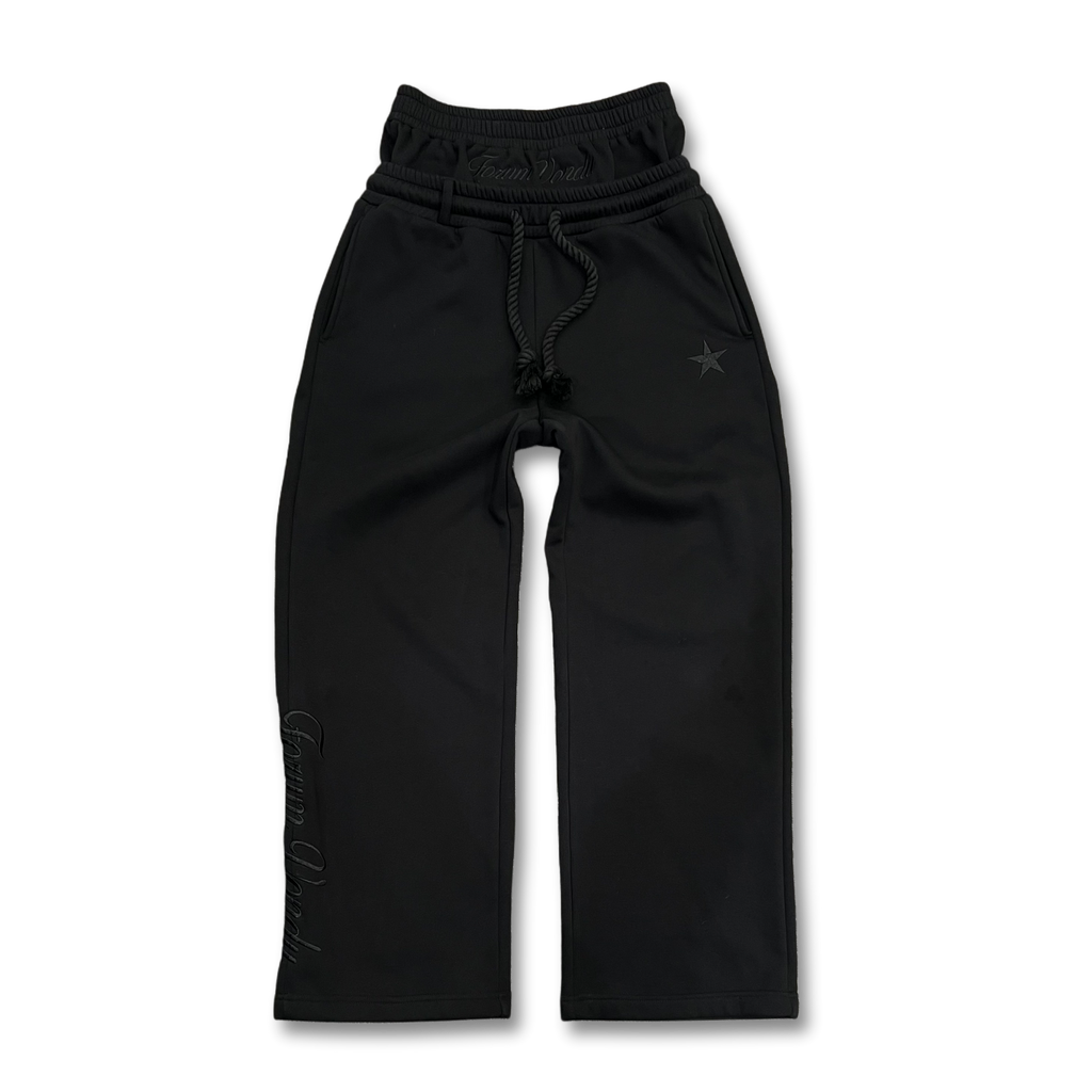 Star Embroidered Wide-Leg Sweatpants