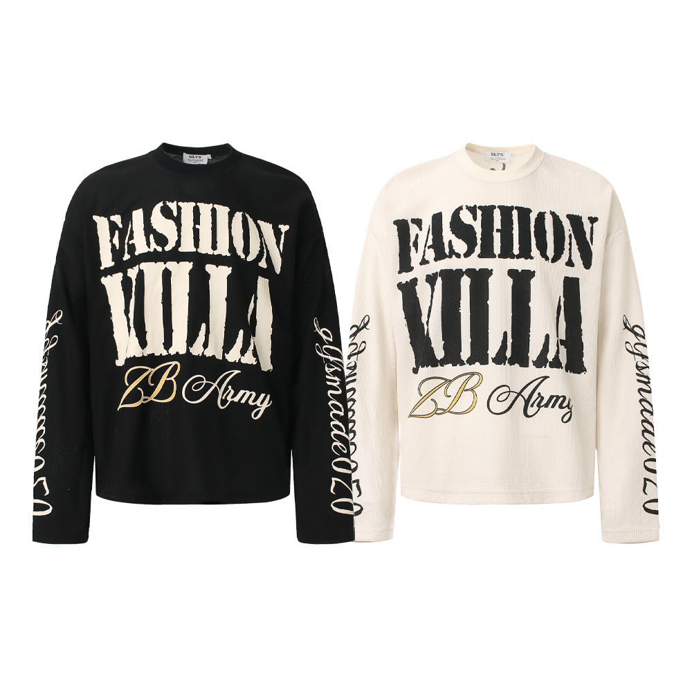 Graphic Letter Sweatshirt | Crew Neck Long Sleeve Pullover - Drenn