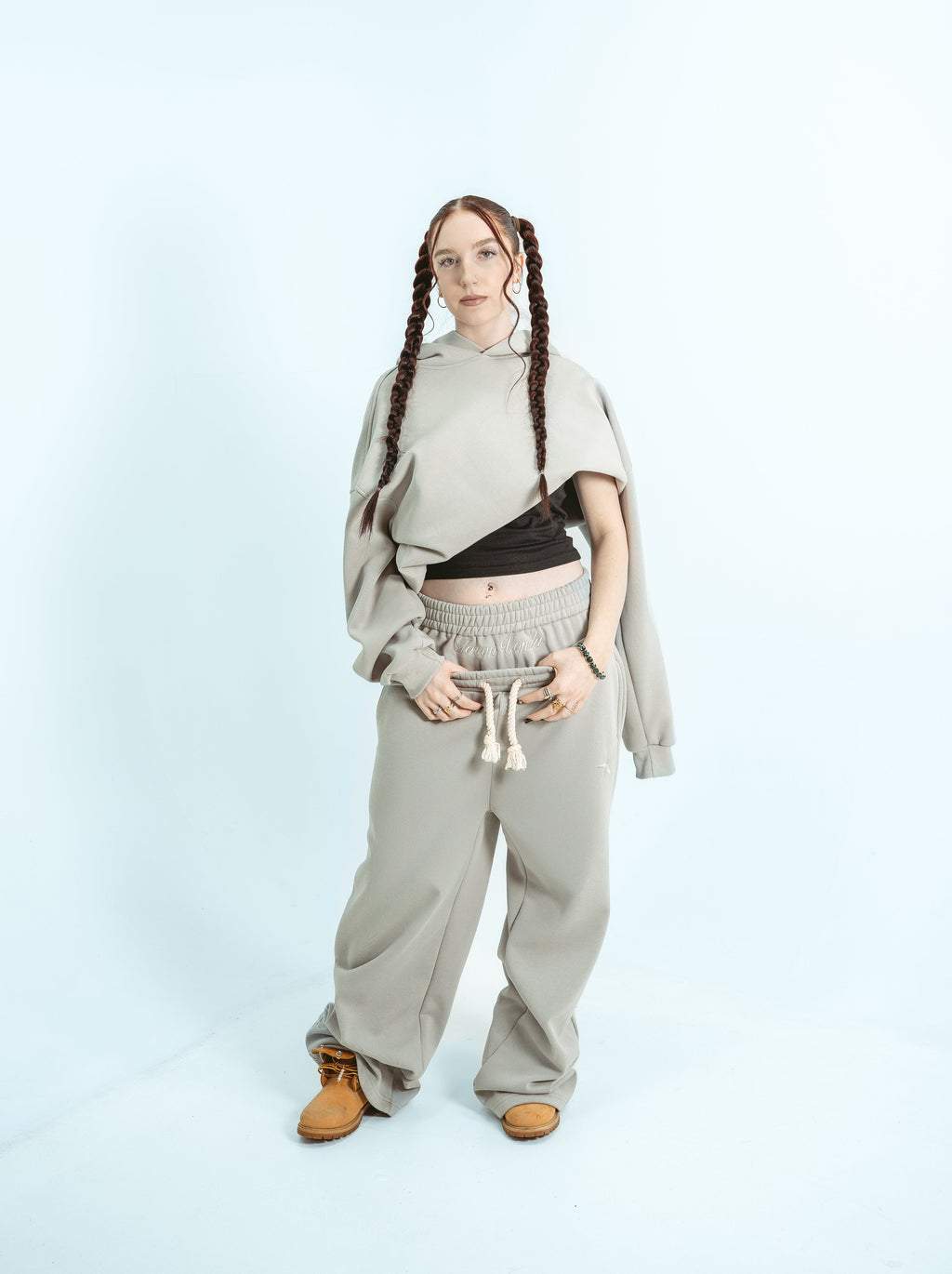 Star Embroidered Wide-Leg Sweatpants
