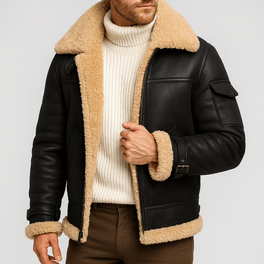 Men's Winter Faux Fur Suede Jacket