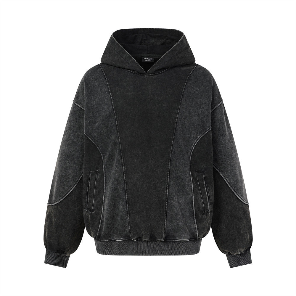 Acid Wash Oversized Pullover Hoodie