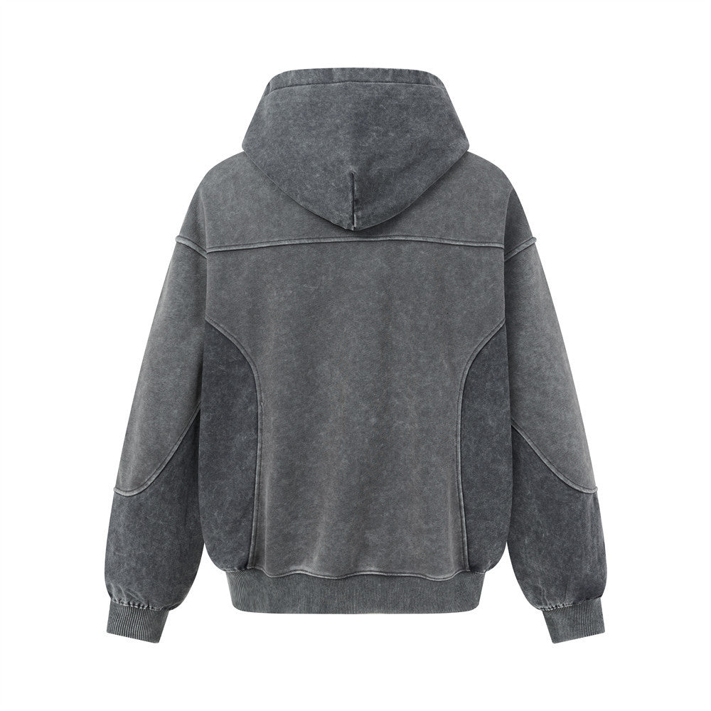 Bluza z kapturem oversize typu acid wash