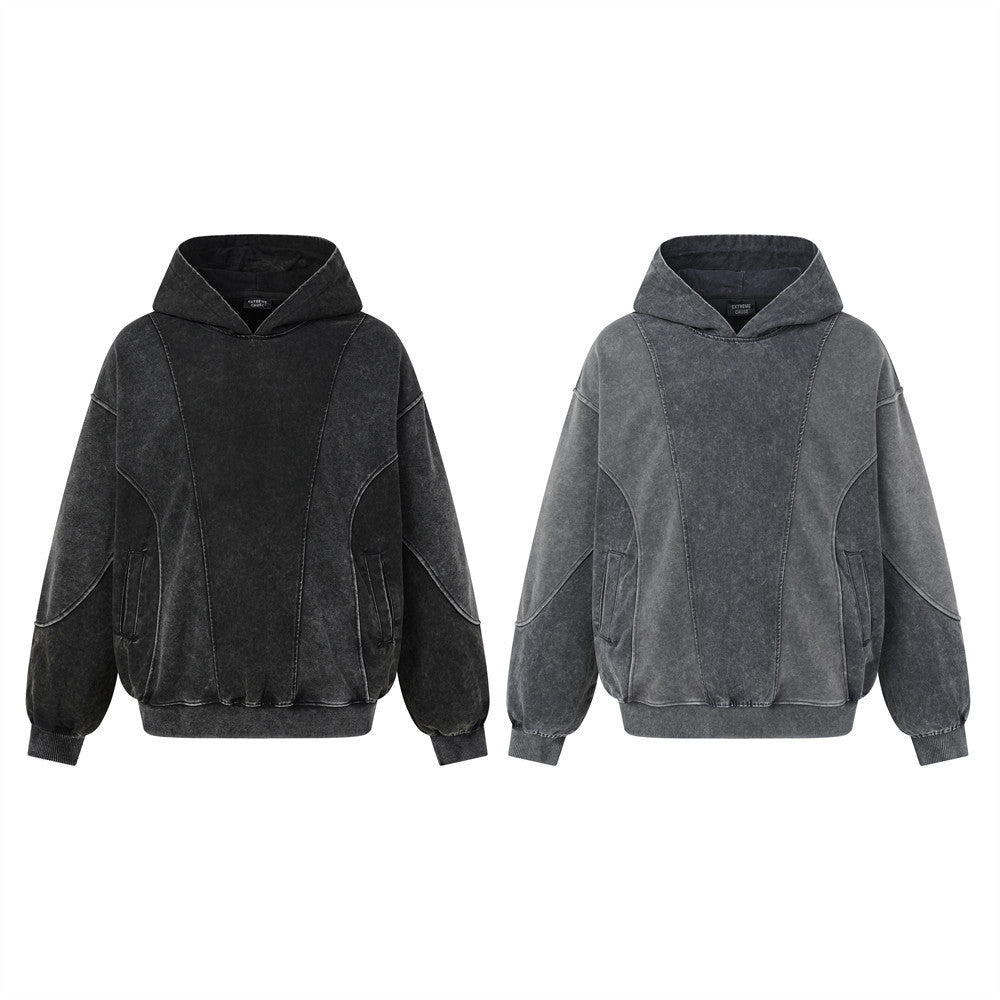 Bluza z kapturem oversize typu acid wash