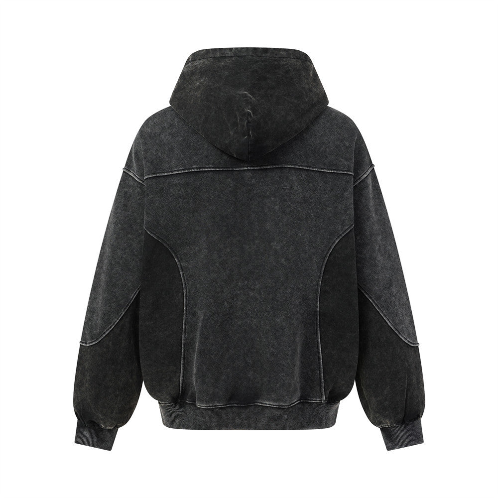 Acid Wash Oversized Pullover Hoodie