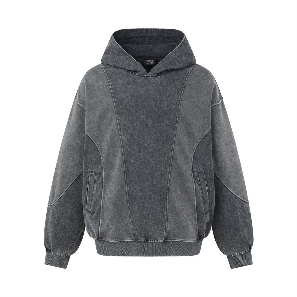 Acid Wash Oversized Pullover Hoodie