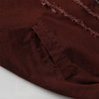 Men's Washed Distressed Zip-Up Hooded Jacket with Raw-Edge Patchwork