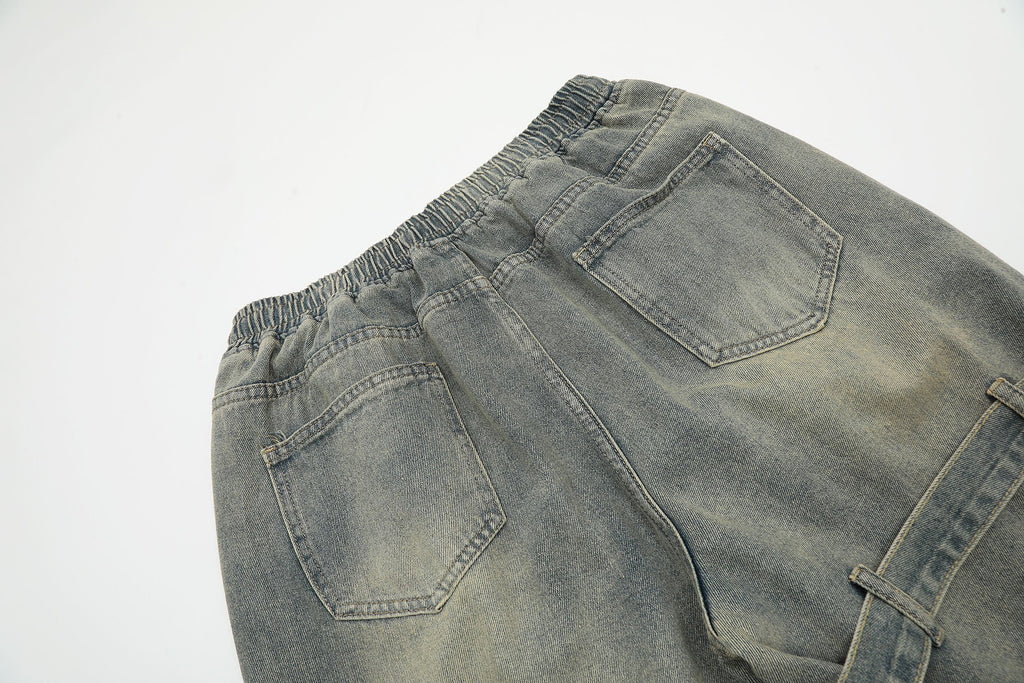 Detale z paskami | Szorty z jeansu typu washed