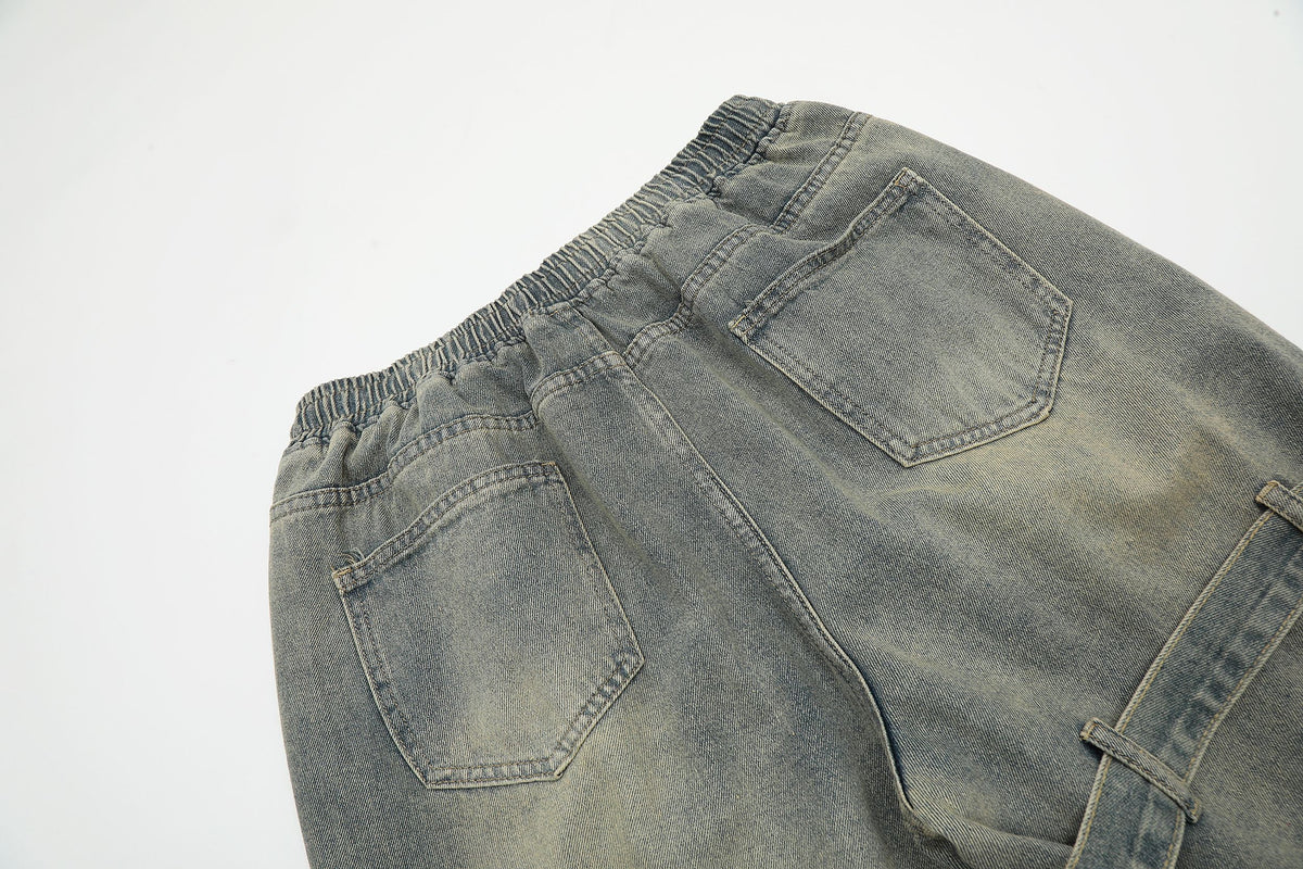 Detale z paskami | Szorty z jeansu typu washed