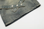 Detale z paskami | Szorty z jeansu typu washed