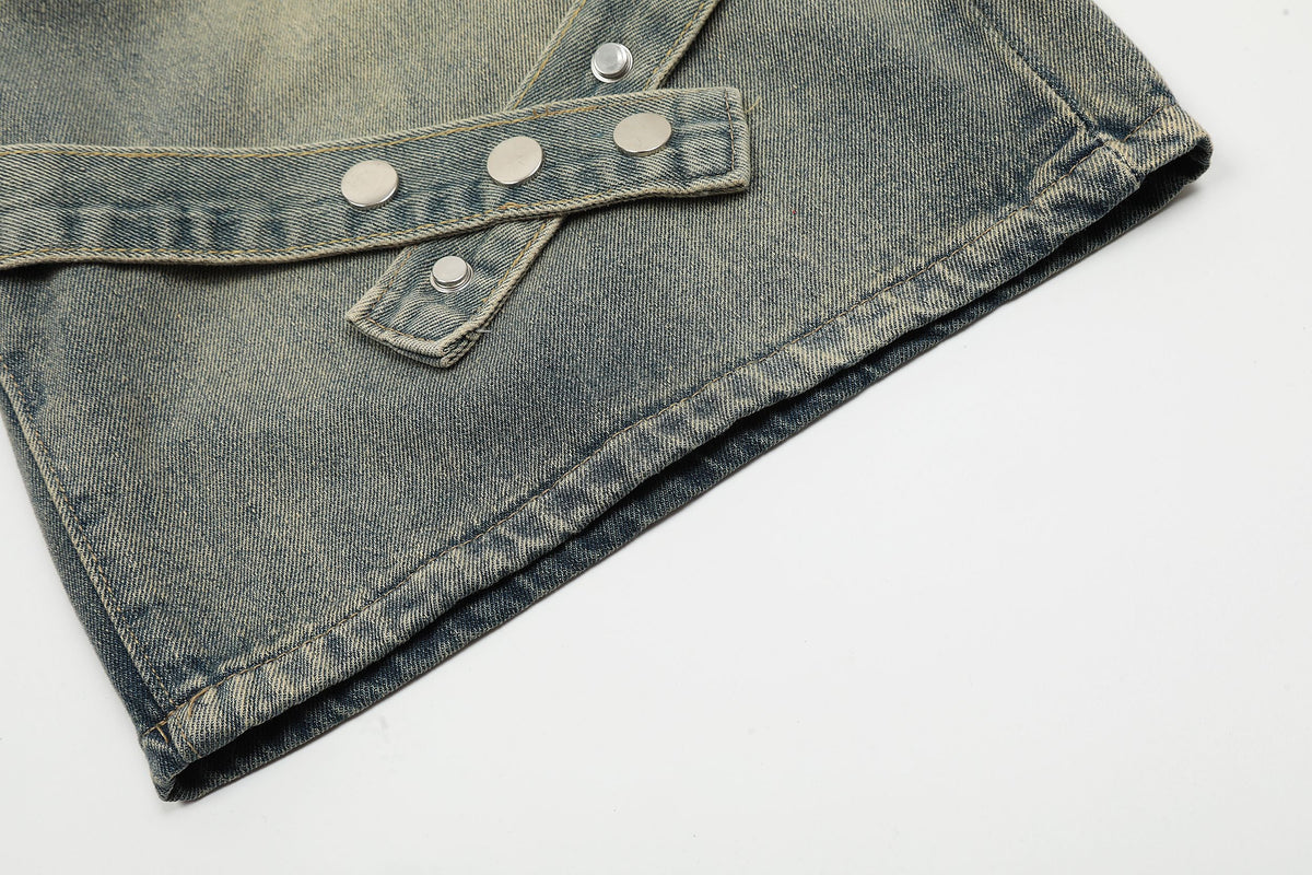 Detale z paskami | Szorty z jeansu typu washed