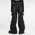 Washed Denim | Cargo Pants