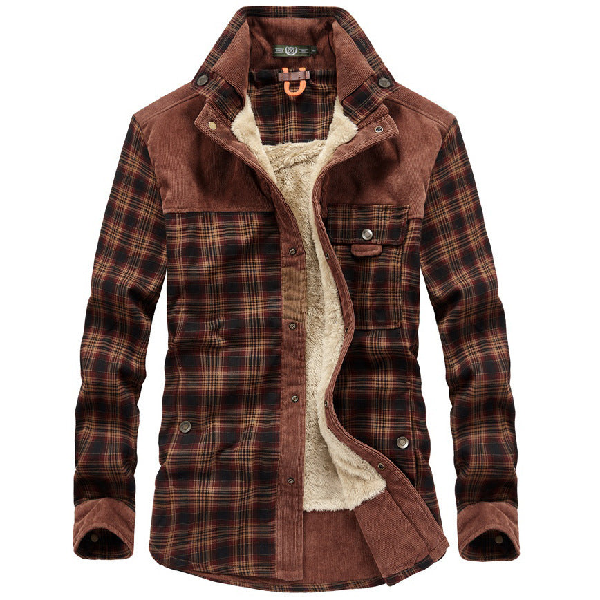 Men's Checkered Shirt With Sherpa Lining