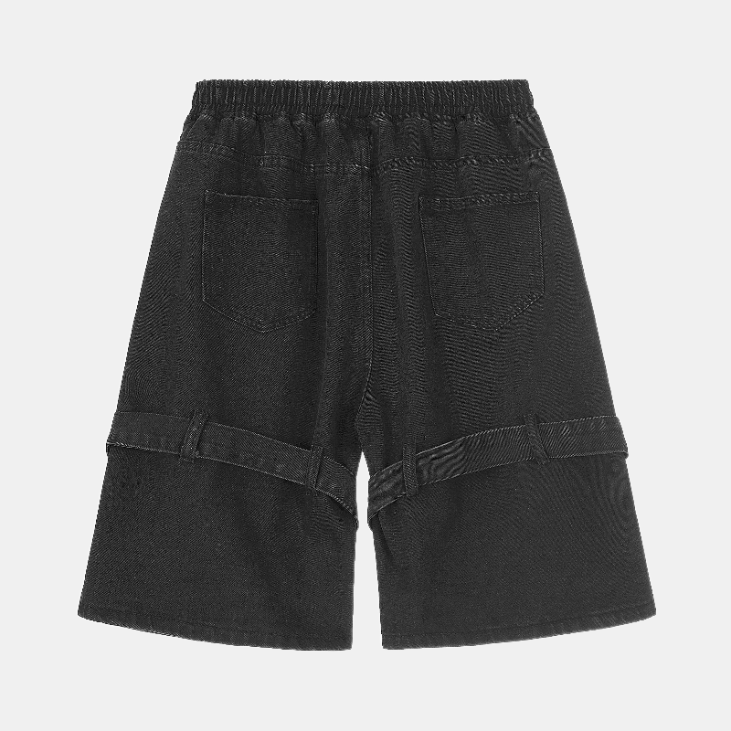 Detale z paskami | Szorty z jeansu typu washed