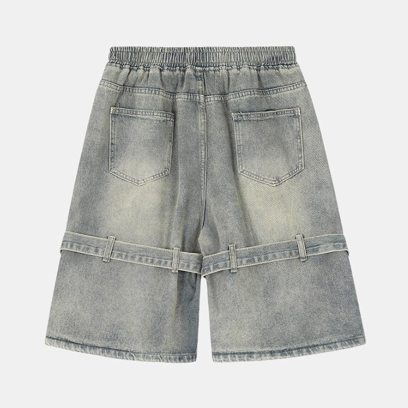 Detale z paskami | Szorty z jeansu typu washed