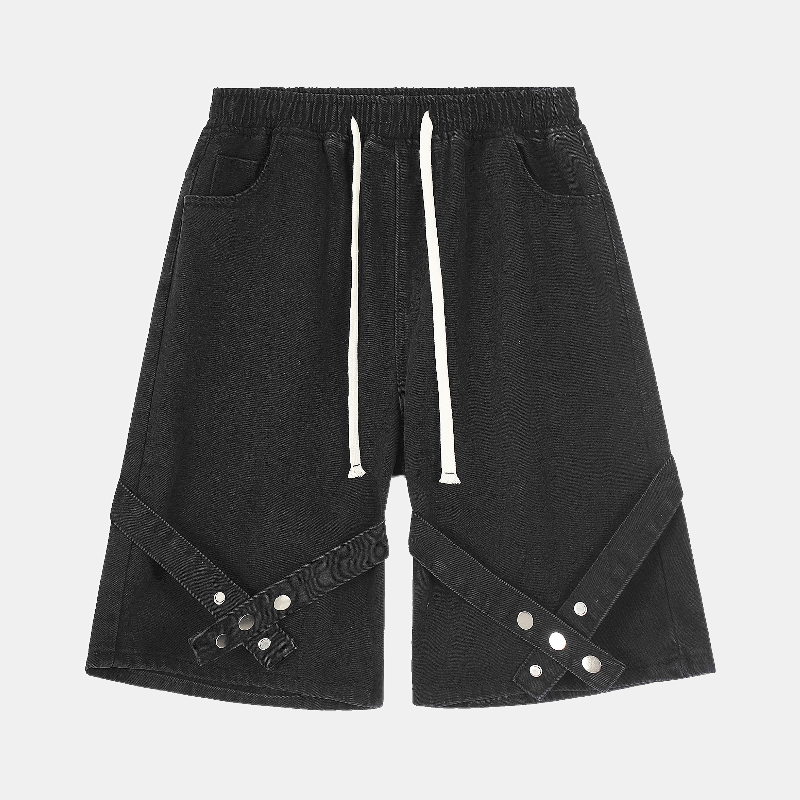 Detale z paskami | Szorty z jeansu typu washed