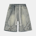 Detale z paskami | Szorty z jeansu typu washed