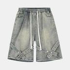 Detale z paskami | Szorty z jeansu typu washed