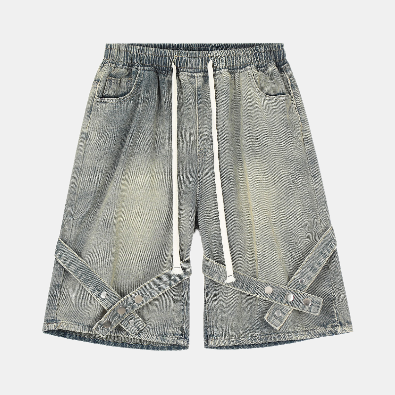 Detale z paskami | Szorty z jeansu typu washed