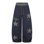 Leopard Star Baggy Sweatpants Relaxed Streetwear Trousers