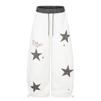 Leopard Star Baggy Sweatpants Relaxed Streetwear Trousers