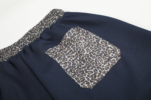 Leopard Star Baggy Sweatpants Relaxed Streetwear Trousers