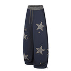 Leopard Star Baggy Sweatpants Relaxed Streetwear Trousers