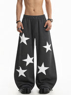 Star Applique Baggy Barrel Sweatpants