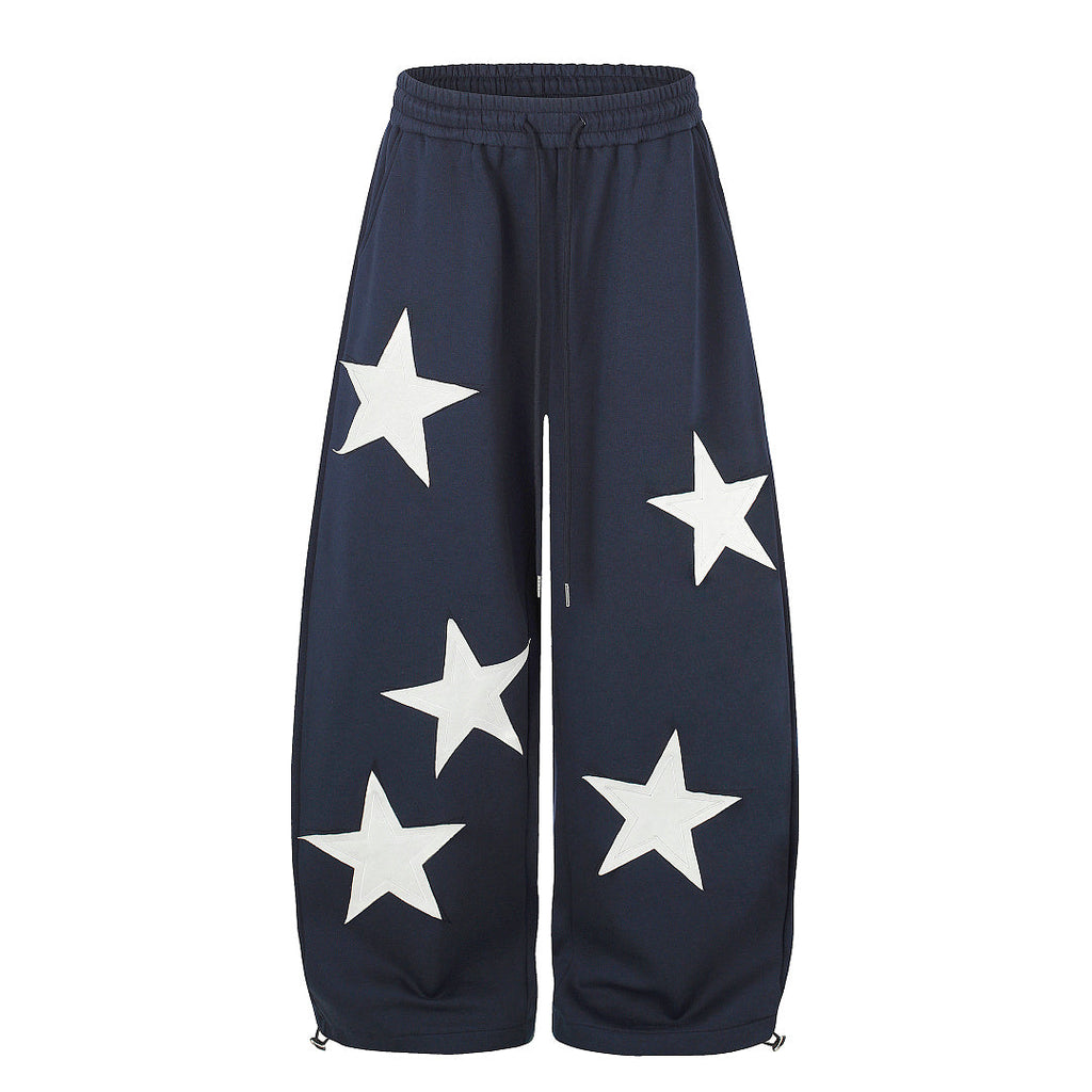 Star Applique Baggy Barrel Sweatpants