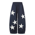 Star Applique Baggy Barrel Sweatpants