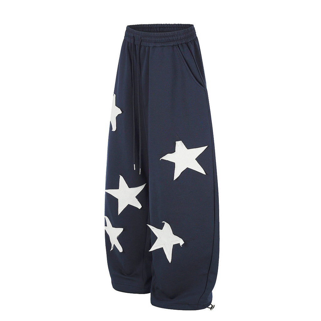Star Applique Baggy Barrel Sweatpants