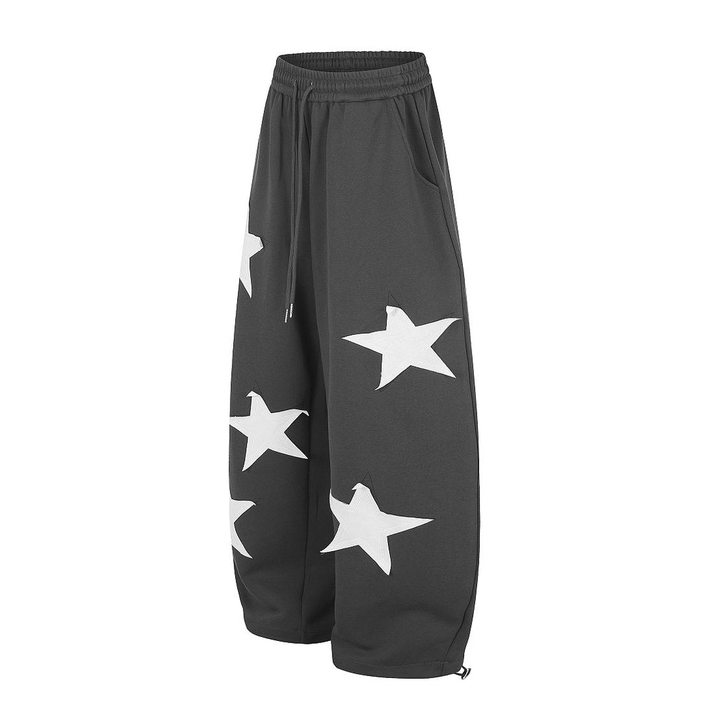 Star Applique Baggy Barrel Sweatpants