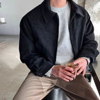 Vintage Suede Leather Cargo Jacket for Men
