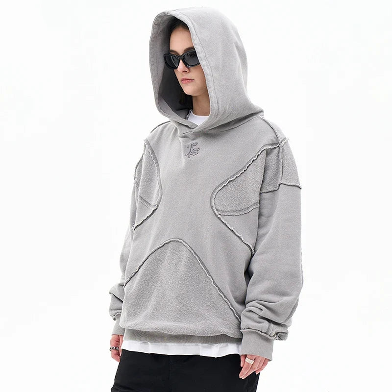 Washed Hoodie | Panelled Streetwear Pullover
