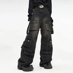 Washed Denim | Cargo Pants