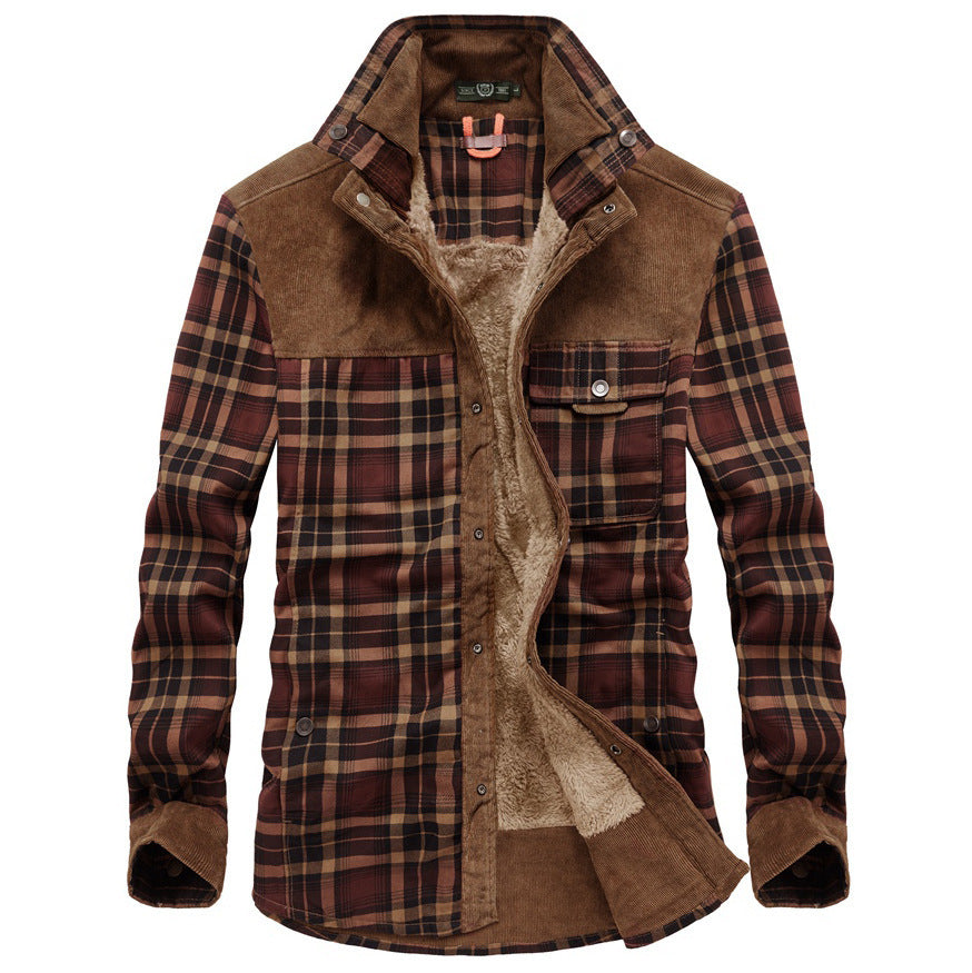 Men's Checkered Shirt With Sherpa Lining