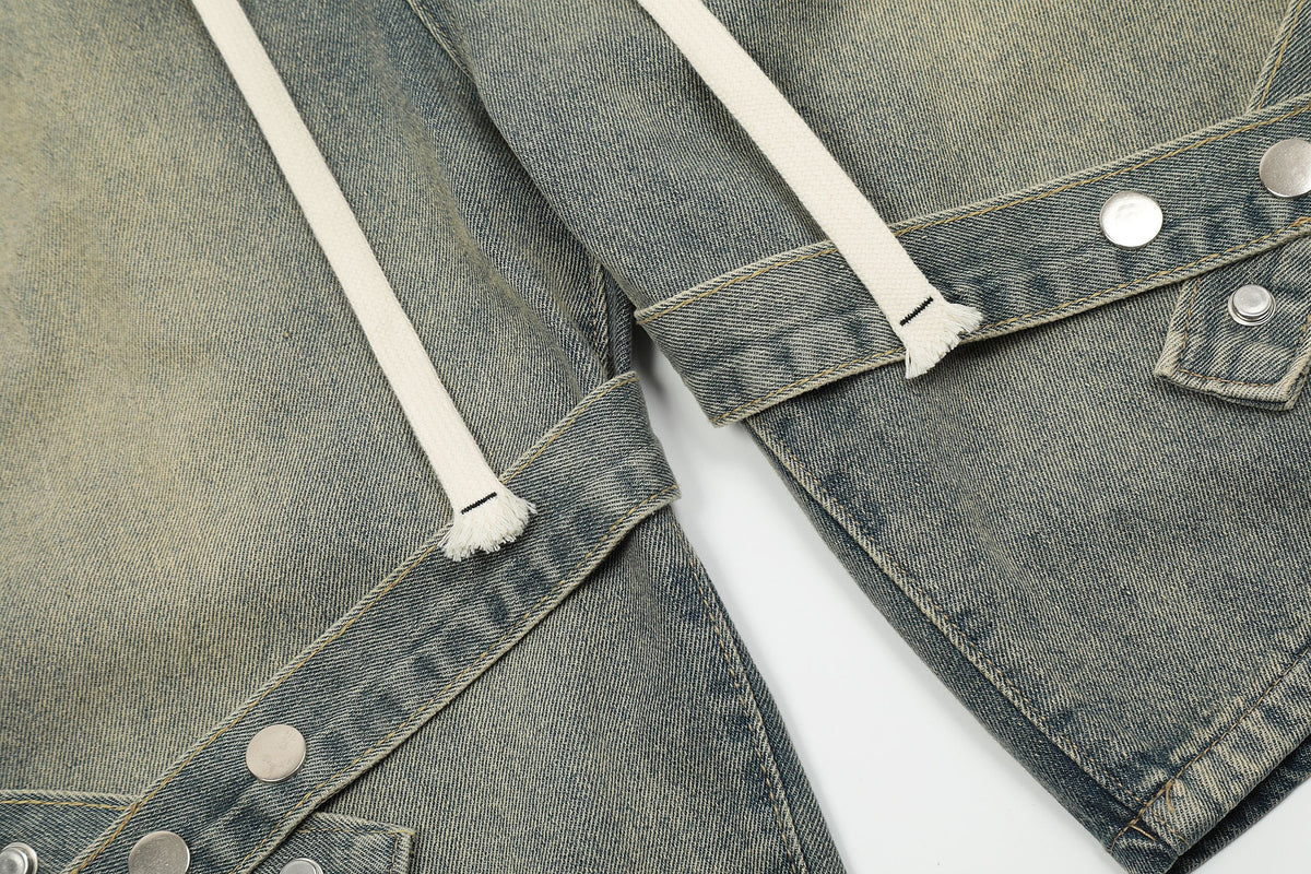 Detale z paskami | Szorty z jeansu typu washed