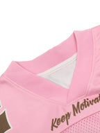 Pink Flame Print Mesh Jersey
