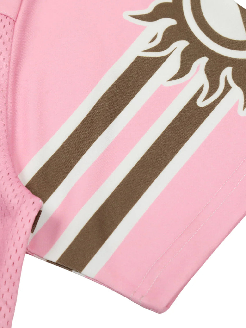 Pink Flame Print Mesh Jersey