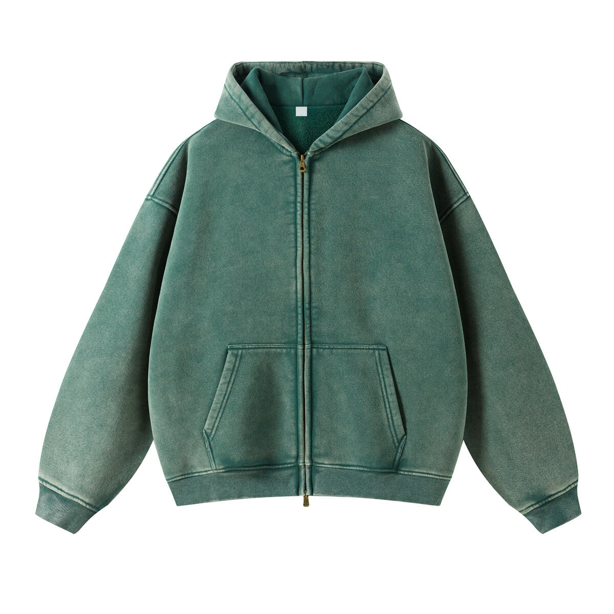Oversized Vintage Wash Zip-Up Hoodie