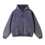 Oversized Vintage Wash Zip-Up Hoodie