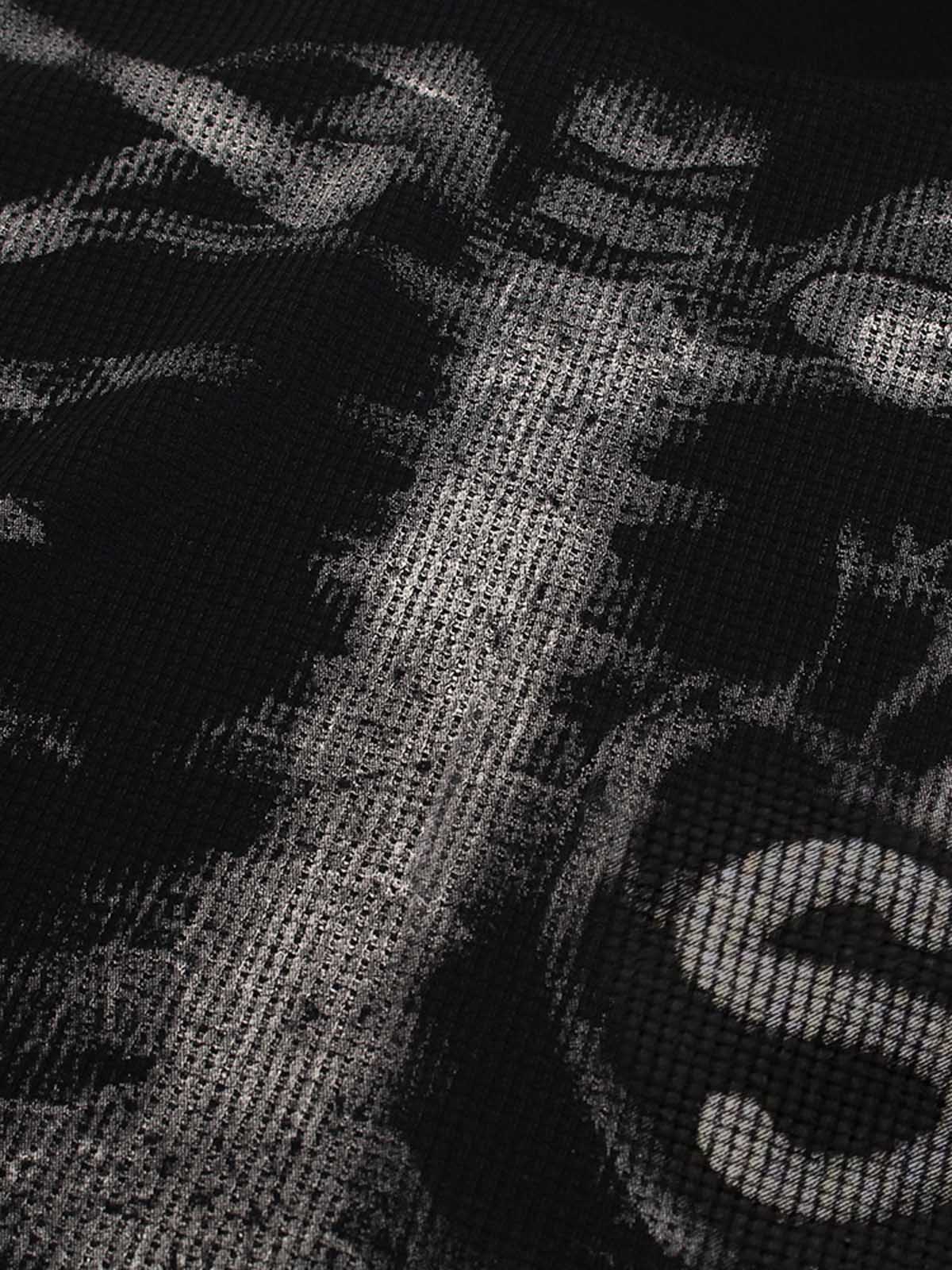 Sudadera de punto waffle con gráfico de esqueleto