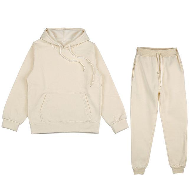 Men’s Oversized Tracksuit Set – Hooded Sweatshirt and Jogger Pants