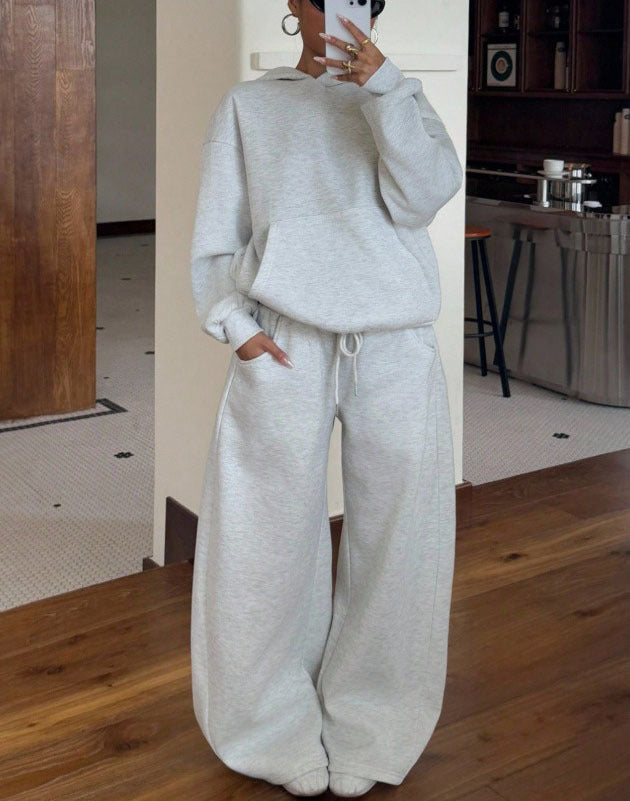 Women's Hoodie and Wide-Leg Pants Set
