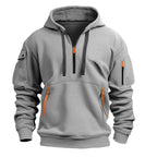 Warm Half Zip-Up Hoodie with Pockets | Sporty Casual Outerwear
