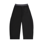 Plaid Waistband Barrel-Leg Sweatpants