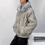 Men's Y2K Fur Collar Hooded Puffer Jacket
