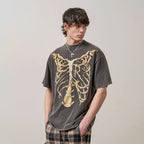 Unisex Washed Oversized Vintage Skeleton Graphic T-Shirt