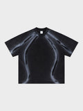 Camiseta negra oversize de punto de algodón para hombre