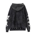 Black Washed Graphic Oversized Hoodie