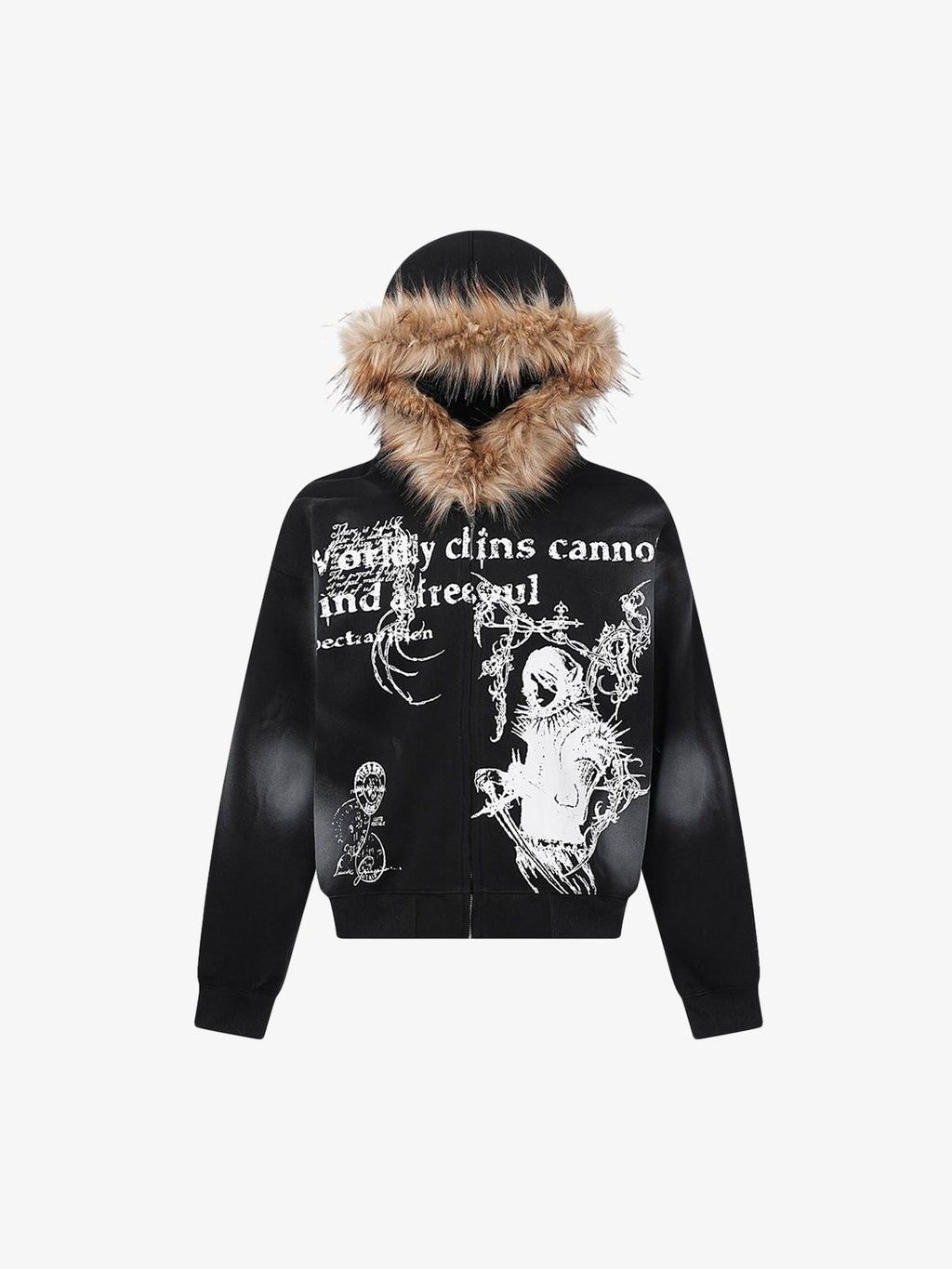 Graphic Print Hooded Jacket for Men